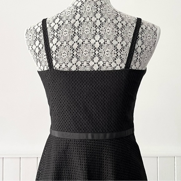 Ann Taylor Loft Black Eyelet Fit & Flare Dress Size 4 - Picture 8 of 12
